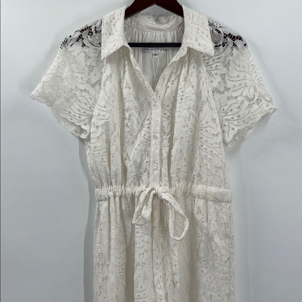 Trina Turk White Lace Midi Dress - Picture 2 of 13